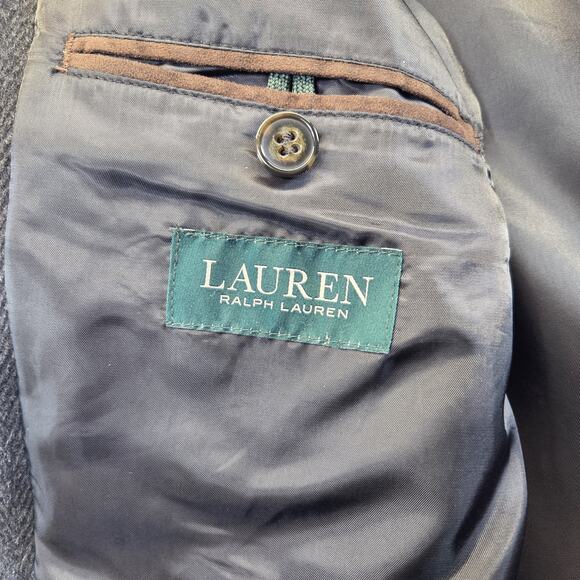 LAUREN by Ralph Lauren Vtg Grey Men’s Long Trench Wool Blend Overcoat Size‎ 42L - Picture 3 of 16